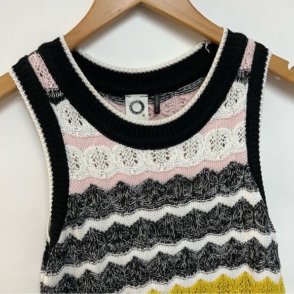 Anthropologie Akemi + Kin Crochet Knit Dress Rainbow Sleeveless Medium $138 - Picture 4 of 8